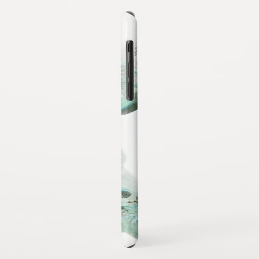 Coques Case-Mate iPhone Monogramme en marbre vert (Dos/Gauche)