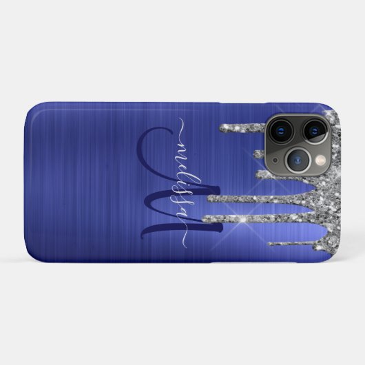 Coques Case-Mate iPhone Monogramme en métal brosse à Parties scintillant à (Dos (Horizontal))