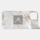 Coques Case-Mate iPhone Monogramme en or marbré (Verso (horizontal))