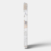 Coques Case-Mate iPhone Monogramme en or marbré (Verso / Gauche)