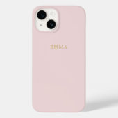 Coques Case-Mate iPhone Monogramme en or rose simple et chic (Verso)