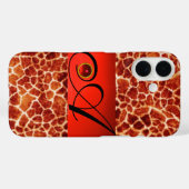 COQUES Case-Mate iPhone MONOGRAMME EN PIERRE DE GIRAFFE, (Verso (horizontal))