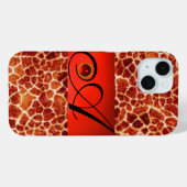 COQUES Case-Mate iPhone MONOGRAMME EN PIERRE DE GIRAFFE, (Verso (horizontal))