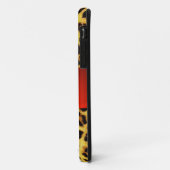 COQUES Case-Mate iPhone MONOGRAMME EN PIERRE ROUGE DE LA FOURRURE LÉOPARDE (Dos/Gauche)