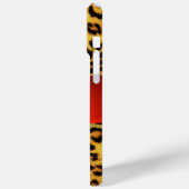 COQUES Case-Mate iPhone MONOGRAMME EN PIERRE ROUGE DE LA FOURRURE LÉOPARDE (Verso / Gauche)