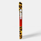 COQUES Case-Mate iPhone MONOGRAMME EN PIERRE ROUGE DE LA FOURRURE LÉOPARDE (Verso / Gauche)