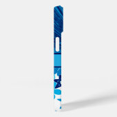 Coques Case-Mate iPhone Monogramme en Satin Bleu (Verso / Droite)