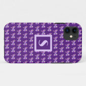 Coques Case-Mate iPhone Monogramme en silhouette violette de chien mou Sam (Dos (Horizontal))