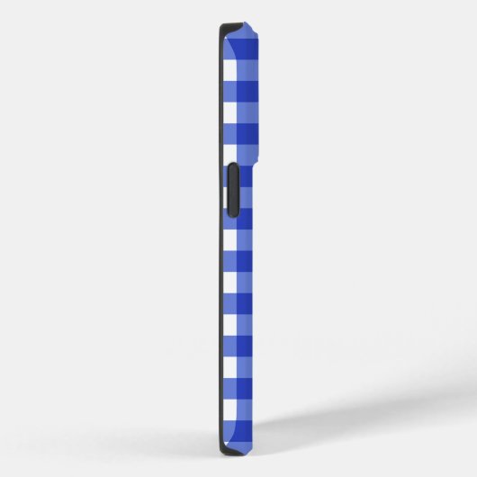 Coques Case-Mate iPhone Monogramme En vichy bleu (Verso / Droite)
