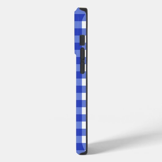 Coques Case-Mate iPhone Monogramme En vichy bleu (Verso / Gauche)