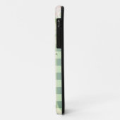 Coques Case-Mate iPhone Monogramme En vichy floral vert et blanc (Dos/Gauche)
