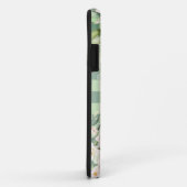 Coques Case-Mate iPhone Monogramme En vichy floral vert et blanc (Dos/Droite)