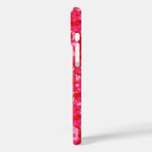 Coques Case-Mate iPhone Monogramme encadré de fleurs - fuchsia et rose (Verso / Gauche)