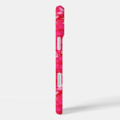 Coques Case-Mate iPhone Monogramme encadré de fleurs - fuchsia et rose (Verso / Droite)