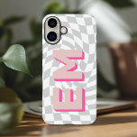 Coques iPhone 16 Plus Monogramme esthétique du tableau de contrôle rétro<br><div class="desc">Améliorez votre iPhone 16 Pro Max avec ce coque audacieux et personnalisé doté d'un motif à damier tendance. Avec l’option d’ajouter deux initiales - votre prénom et votre nom de famille - il est conçu pour donner à votre appareil une touche personnelle tout en faisant une déclaration de style fort....</div>
