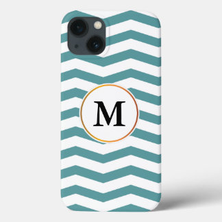 iPhone 13 Coque monogramme et chevron