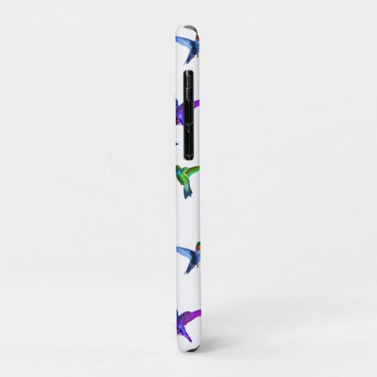 Coques Case-Mate iPhone Monogramme et colibris en blanc (Dos/Gauche)