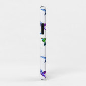 Coques Case-Mate iPhone Monogramme et colibris en blanc (Dos/Droite)