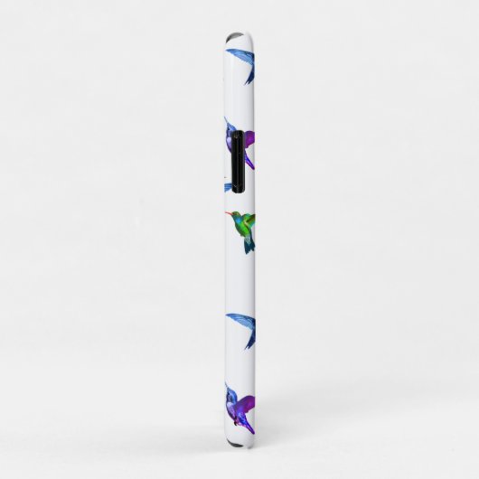Coques Case-Mate iPhone Monogramme et colibris en blanc (Dos/Droite)