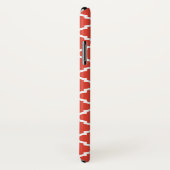 Coques Case-Mate iPhone Monogramme et nom bleu Quatrefoil rouge tendance (Dos/Droite)