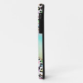 Coques Case-Mate iPhone Monogramme et nom du léopard arc-en-ciel (Dos/Gauche)