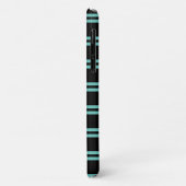 Coques Case-Mate iPhone Monogramme et nom gras, lignes sarcelle clair sur (Dos/Gauche)