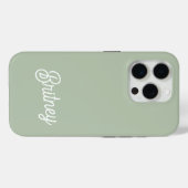 Coques Case-Mate iPhone Monogramme et nom personnalisés de Sage Vert moder (Verso (horizontal))