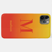 Coques Case-Mate iPhone monogramme et nom personnalisés Dégradé jaune à ro (Dos (Horizontal))