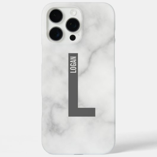 Coques Case-Mate iPhone Monogramme et nom personnalisés modernes (Verso)