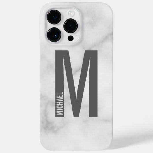 Coques Case-Mate iPhone Monogramme et nom personnalisés modernes (Verso)