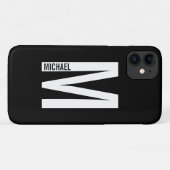 Coques Case-Mate iPhone Monogramme et nom personnalisés modernes (Dos (Horizontal))