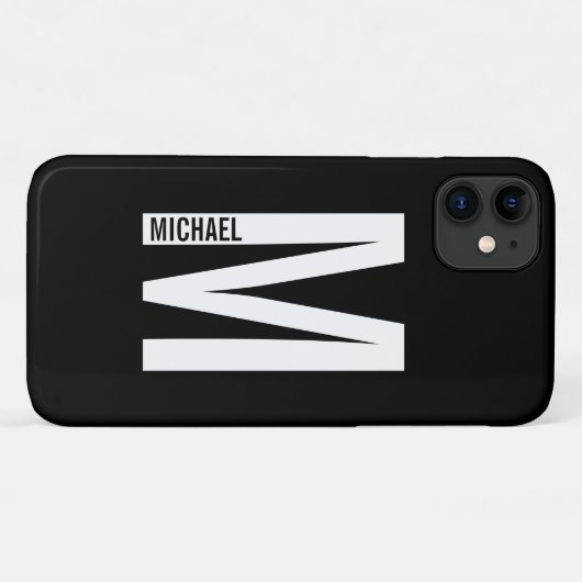 Coques Case-Mate iPhone Monogramme et nom personnalisés modernes (Dos (Horizontal))