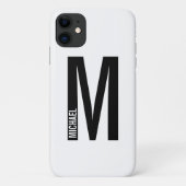 Coques Case-Mate iPhone Monogramme et nom personnalisés modernes (Dos)