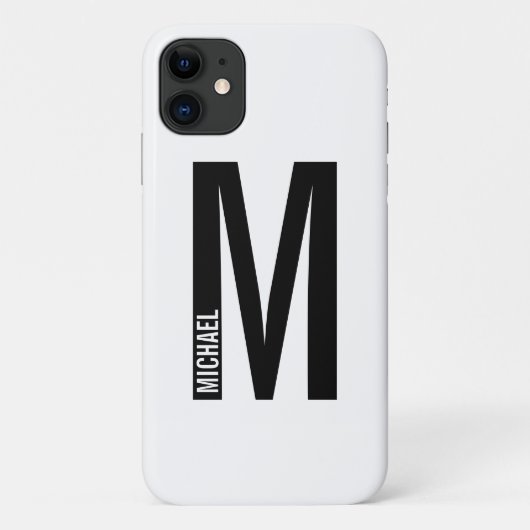 Coques Case-Mate iPhone Monogramme et nom personnalisés modernes (Dos)