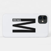 Coques Case-Mate iPhone Monogramme et nom personnalisés modernes (Dos (Horizontal))