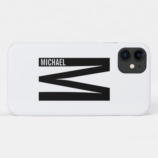 Coques Case-Mate iPhone Monogramme et nom personnalisés modernes (Dos (Horizontal))