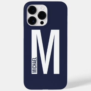 Coque Pour Pour iPhone 14 Pro Max Monogramme et nom personnalisés modernes