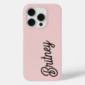 Coques Case-Mate iPhone Monogramme et nom rose pâle moderne (Verso)