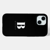 Coques Case-Mate iPhone Monogramme et nom simple typographie personnalisée (Verso (horizontal))