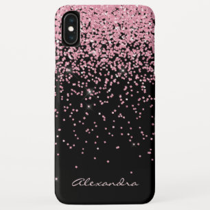 Case-Mate iPhone Case Monogramme Étincelle noire et rose et Parties scin
