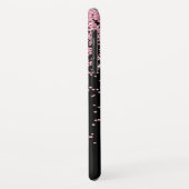 Coques Case-Mate iPhone Monogramme Étincelle noire et rose et Parties scin (Dos/Gauche)