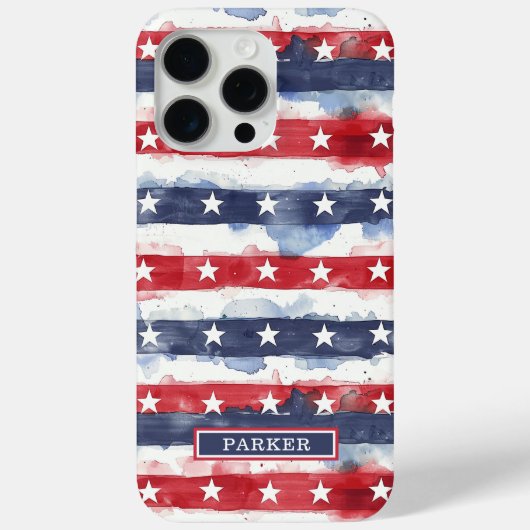 Coques Case-Mate iPhone Monogramme étoiles et bandes (Verso)