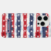 Coques Case-Mate iPhone Monogramme étoiles et bandes (Verso (horizontal))