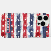 Coques Case-Mate iPhone Monogramme étoiles et bandes (Verso (horizontal))