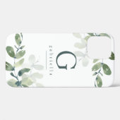 Coques Case-Mate iPhone Monogramme Eucalyptus Botanique (Verso (horizontal))