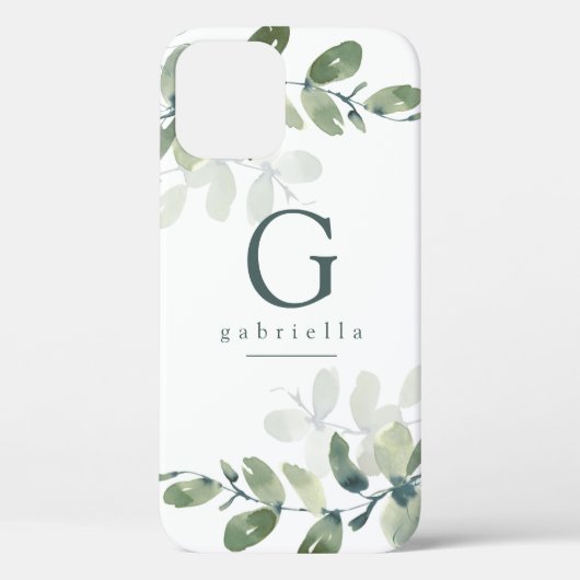 Coques Case-Mate iPhone Monogramme Eucalyptus Botanique (Verso)