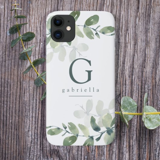 Coques Case-Mate iPhone Monogramme Eucalyptus Botanique