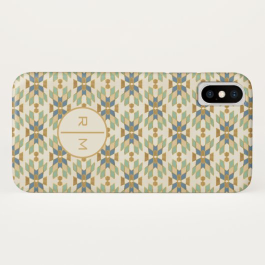 Coques Case-Mate iPhone Monogramme| Extérieur Geo Step| Motif tribal (Dos (Horizontal))