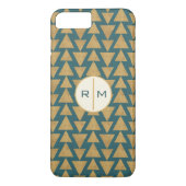 Coques Case-Mate iPhone Monogramme| Extérieur Geo Step| Pat Turquoise Gold (Dos)
