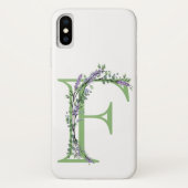 Coques Case-Mate iPhone Monogramme F Lavande Eucalyptus (Dos)